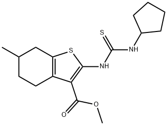 methyl 2-(3-cyclopentylthioureido)-6-methyl-4,5,6,7-tetrahydrobenzo[b]thiophene-3-carboxylate 구조식 이미지