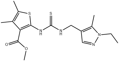 methyl 2-(3-((1-ethyl-5-methyl-1H-pyrazol-4-yl)methyl)thioureido)-4,5-dimethylthiophene-3-carboxylate Structure