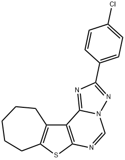 2-(4-chlorophenyl)-9,10,11,12-tetrahydro-8H-cyclohepta[4,5]thieno[3,2-e][1,2,4]triazolo[1,5-c]pyrimidine Structure