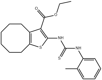 ethyl 2-(3-(o-tolyl)thioureido)-4,5,6,7,8,9-hexahydrocycloocta[b]thiophene-3-carboxylate Structure