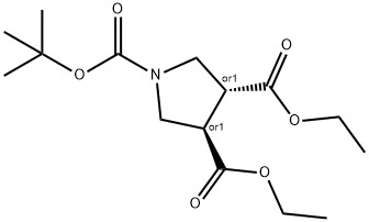 (3R,4R)-1-tert-butyl 3,4-diethyl pyrrolidine-1,3,4-tricarboxylate Structure