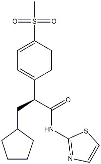 (S)-3-CYCLOPENTYL-2-(4-METHANESULFONYL-PHENYL)-N-THIAZOL-2-YL-PROPIONAMIDE Structure