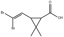 3-(2,2-Dibromovinyl)-2,2-dimethyl cyclopropanecarboxylic Acid 구조식 이미지