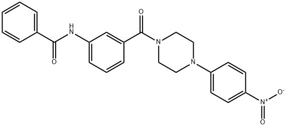 N-(3-{[4-(4-nitrophenyl)piperazin-1-yl]carbonyl}phenyl)benzamide 구조식 이미지