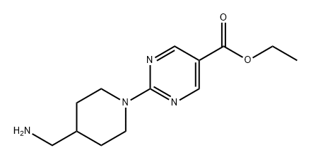 ethyl 2-(4-(aminomethyl)piperidin-1-yl)pyrimidine-5-carboxylate 구조식 이미지