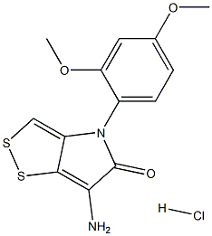 6-amino-4-(2,4-dimethoxyphenyl)-[1,2]dithiolo[4,3-b]pyrrol-5(4H)-one hydrochloride 구조식 이미지