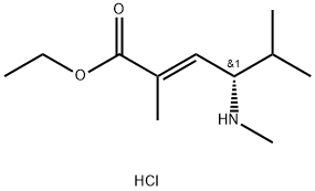 2-Hexenoic acid, 2,5-dimethyl-4-(methylamino)-, ethyl ester, hydrochloride, (2E,4S)- 구조식 이미지