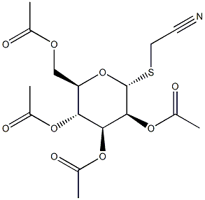 2-[(2,3,4,6-Tetra-O-acetyl-alpha-D-mannopyranosyl)thio]acetonitrile Structure