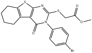 methyl 2-((3-(4-bromophenyl)-4-oxo-3,4,5,6,7,8-hexahydrobenzo[4,5]thieno[2,3-d]pyrimidin-2-yl)thio)acetate Structure