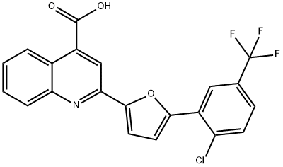 2-{5-[2-chloro-5-(trifluoromethyl)phenyl]furan-2-yl}quinoline-4-carboxylic acid 구조식 이미지