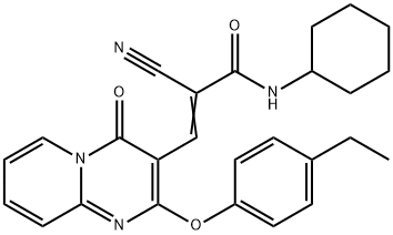 (2E)-2-cyano-N-cyclohexyl-3-[2-(4-ethylphenoxy)-4-oxo-4H-pyrido[1,2-a]pyrimidin-3-yl]prop-2-enamide 구조식 이미지