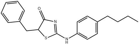 (2E)-5-benzyl-2-[(4-butylphenyl)imino]-1,3-thiazolidin-4-one 구조식 이미지
