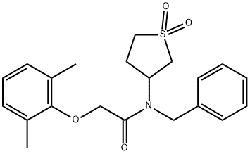 N-benzyl-2-(2,6-dimethylphenoxy)-N-(1,1-dioxidotetrahydrothiophen-3-yl)acetamide 구조식 이미지