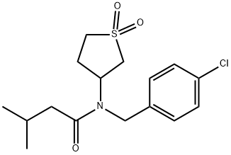 N-(4-chlorobenzyl)-N-(1,1-dioxidotetrahydrothiophen-3-yl)-3-methylbutanamide 구조식 이미지
