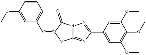 (5Z)-5-(3-methoxybenzylidene)-2-(3,4,5-trimethoxyphenyl)[1,3]thiazolo[3,2-b][1,2,4]triazol-6(5H)-one 구조식 이미지