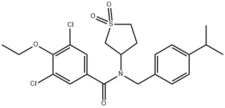 3,5-dichloro-N-(1,1-dioxidotetrahydrothiophen-3-yl)-4-ethoxy-N-[4-(propan-2-yl)benzyl]benzamide Structure