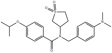 N-[4-(dimethylamino)benzyl]-N-(1,1-dioxidotetrahydro-3-thienyl)-4-isopropoxybenzamide 구조식 이미지