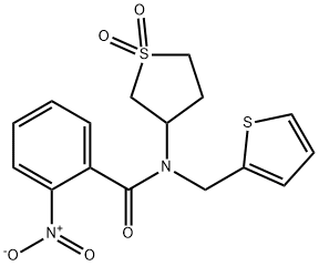 N-(1,1-dioxidotetrahydrothiophen-3-yl)-2-nitro-N-(thiophen-2-ylmethyl)benzamide Structure