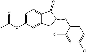 2-(2,4-dichlorobenzylidene)-3-oxo-2,3-dihydro-1-benzofuran-6-yl acetate 구조식 이미지