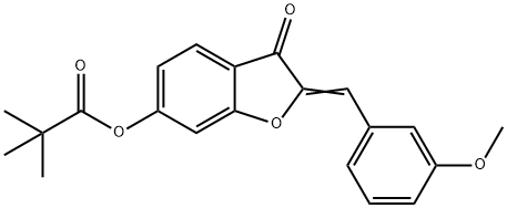 (2Z)-2-(3-methoxybenzylidene)-3-oxo-2,3-dihydro-1-benzofuran-6-yl 2,2-dimethylpropanoate 구조식 이미지