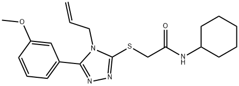 N-cyclohexyl-2-{[5-(3-methoxyphenyl)-4-(prop-2-en-1-yl)-4H-1,2,4-triazol-3-yl]sulfanyl}acetamide Structure