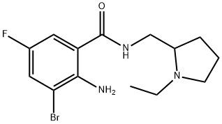 2-Amino-3-bromo-N-((1-ethylpyrrolidin-2-yl)methyl)-5-fluorobenzamide 구조식 이미지