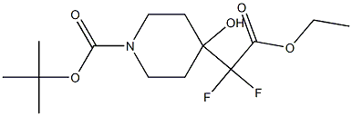 tert-butyl 4-(2-ethoxy-1,1-difluoro-2-oxoethyl)-4-hydroxypiperidine-1-carboxylate Structure