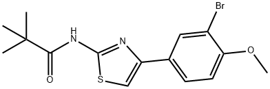 N-[4-(3-bromo-4-methoxyphenyl)-1,3-thiazol-2-yl]-2,2-dimethylpropanamide 구조식 이미지