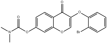 3-(2-bromophenoxy)-4-oxo-4H-chromen-7-yl dimethylcarbamate Structure