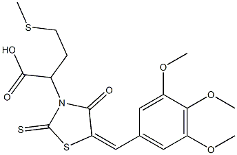 4-(methylsulfanyl)-2-[4-oxo-2-thioxo-5-(3,4,5-trimethoxybenzylidene)-1,3-thiazolidin-3-yl]butanoic acid 구조식 이미지