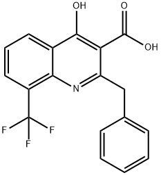 2-Benzyl-4-hydroxy-8-(trifluoromethyl)quinoline-3-carboxylic acid Structure
