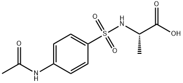 (S)-2-(4-acetamidophenylsulfonamido)propanoic acid 구조식 이미지