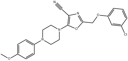 2-[(3-chlorophenoxy)methyl]-5-[4-(4-methoxyphenyl)piperazin-1-yl]-1,3-oxazole-4-carbonitrile Structure