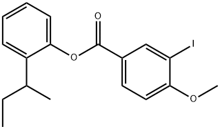 2-(butan-2-yl)phenyl 3-iodo-4-methoxybenzoate 구조식 이미지