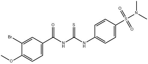 3-bromo-N-[({4-[(dimethylamino)sulfonyl]phenyl}amino)carbonothioyl]-4-methoxybenzamide 구조식 이미지