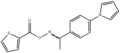 (Z)-1-(4-(1H-pyrrol-1-yl)phenyl)ethanone O-thiophene-2-carbonyl oxime Structure