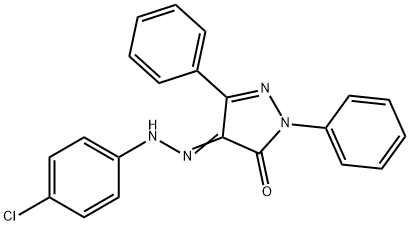 (4E)-4-[2-(4-chlorophenyl)hydrazinylidene]-2,5-diphenyl-2,4-dihydro-3H-pyrazol-3-one 구조식 이미지