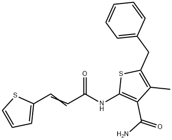 5-benzyl-4-methyl-2-{[3-(2-thienyl)acryloyl]amino}-3-thiophenecarboxamide 구조식 이미지