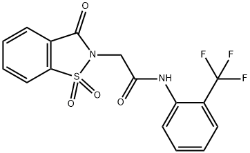 2-(1,1-dioxido-3-oxo-1,2-benzothiazol-2(3H)-yl)-N-[2-(trifluoromethyl)phenyl]acetamide Structure