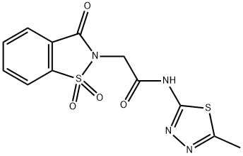 2-(1,1-dioxido-3-oxo-1,2-benzothiazol-2(3H)-yl)-N-(5-methyl-1,3,4-thiadiazol-2-yl)acetamide 구조식 이미지