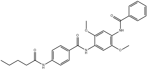 N-{2,5-dimethoxy-4-[(phenylcarbonyl)amino]phenyl}-4-(pentanoylamino)benzamide 구조식 이미지