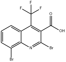 2,8-Dibromo-4-(trifluoromethyl)quinoline-3-carboxylic acid 구조식 이미지