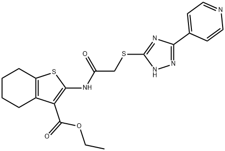 ethyl 2-[({[5-(pyridin-4-yl)-4H-1,2,4-triazol-3-yl]sulfanyl}acetyl)amino]-4,5,6,7-tetrahydro-1-benzothiophene-3-carboxylate Structure