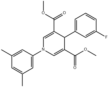 dimethyl 1-(3,5-dimethylphenyl)-4-(3-fluorophenyl)-1,4-dihydropyridine-3,5-dicarboxylate 구조식 이미지