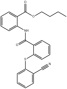 butyl 2-(2-((2-cyanophenyl)thio)benzamido)benzoate 구조식 이미지