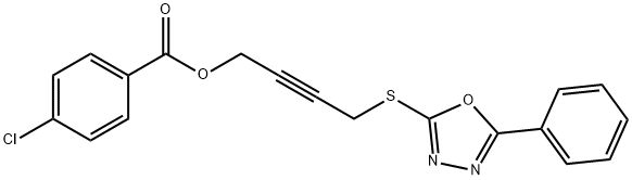 4-[(5-phenyl-1,3,4-oxadiazol-2-yl)sulfanyl]-2-butynyl 4-chlorobenzoate Structure