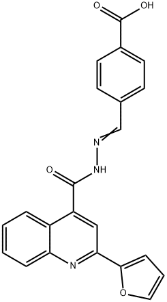 (E)-4-((2-(2-(furan-2-yl)quinoline-4-carbonyl)hydrazono)methyl)benzoic acid 구조식 이미지