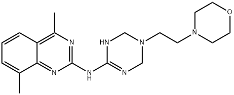 4,8-dimethyl-N-{5-[2-(morpholin-4-yl)ethyl]-1,4,5,6-tetrahydro-1,3,5-triazin-2-yl}quinazolin-2-amine 구조식 이미지