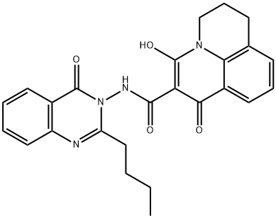 N-(2-butyl-4-oxoquinazolin-3(4H)-yl)-3-hydroxy-1-oxo-1,5,6,7-tetrahydropyrido[3,2,1-ij]quinoline-2-carboxamide Structure