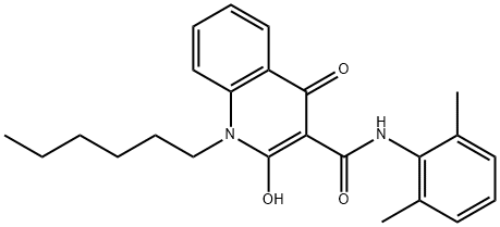 N-(2,6-dimethylphenyl)-1-hexyl-2-hydroxy-4-oxo-1,4-dihydroquinoline-3-carboxamide Structure